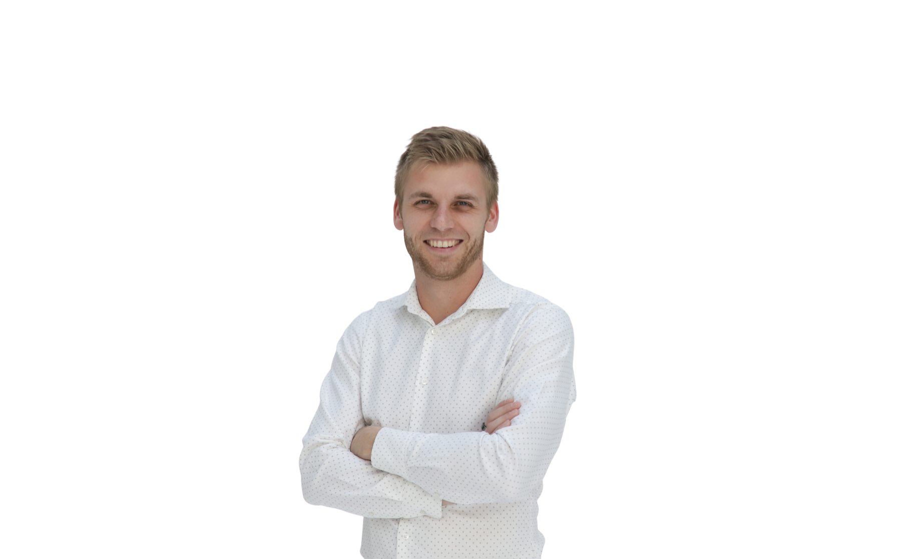 Marcel Staviany v bílé košili